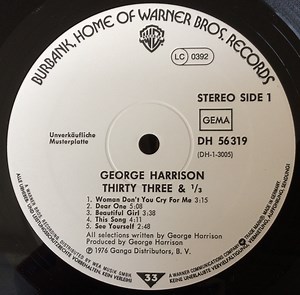 George Harrison - Thirty Three & 1/3