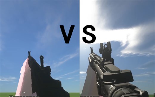 我的世界枪械对比：维克的现代战争VS杜豫的武器工坊（模块化武装）