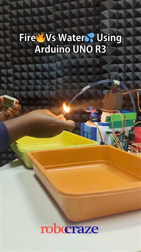Arduino Fire Extinguisher🔥🤖 | Auto Fire Detection & Water Spray 💦 #arduino #robocraze #diyprojects