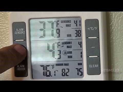 Oria Refrigerator Thermometer wireless , Power outage , How to set Alarms , Works well