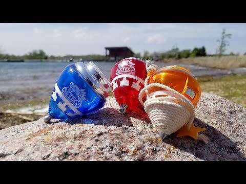 3 Pack AZTECA Trompos Cometa Spin Top Unboxing and Review.