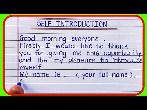 Self Introduction in English for College School Students/How to Introduce Yourself