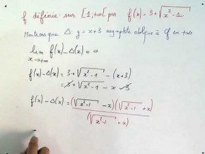Montrons qu'une droite est asymptote oblique à une courbe . MATHS TERMINALE