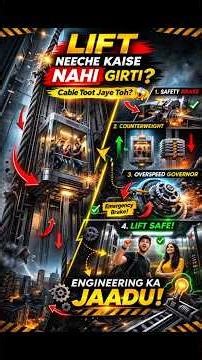 Lift girti kyun nahi?😳😱 Real engineering behind elevator safety#engineeringfacts #liftsafety