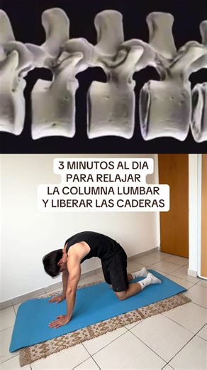 3 minutos al día para relajar tu zona lumbar y desbloquear las caderas.🔓 #dolorlumbar #herniadedisco #herniadiscal