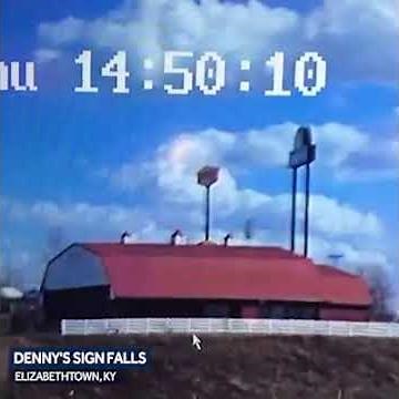 VIDEO: Denny's sign falls in Elizabethtown, hits car