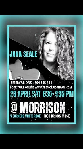 Morrison Cafe tonight! 6-9 pm #livemusic #acoustic #southsurreybc #whiterockbc | Jana Seale Music