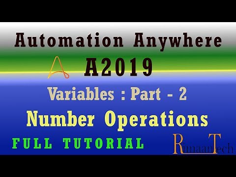 Variables part-2 Number Operation in A2019 Automation Anywhere / add subtract divide / RPA tutorial