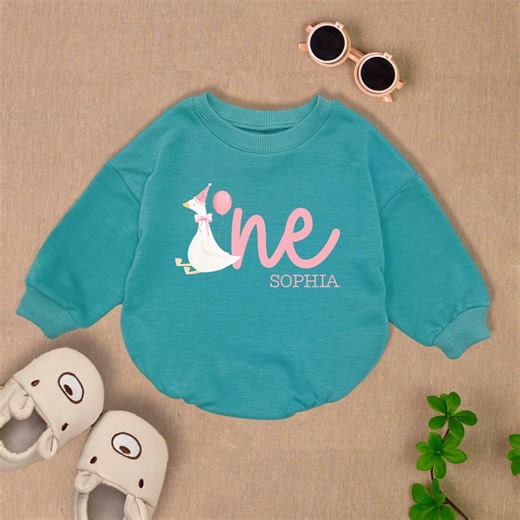 Customized Baby Goose Birthday Baby Romper, Goose 1st Birthday Bodysuit, Goose Lover Gift - Etsy