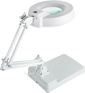 Vinmax 10X Desktop Magnifier Lamp with LED Light and Stand|Adjustable Arm Magnifier Lamp Light Magnifying Glass Lens Diopter Folding Magnifier 110V 3-6 Days Shipping