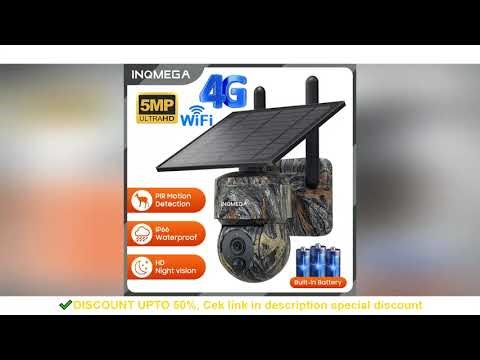 INQMEGA 5MP 4G / WIFI Solar Wireless Security Camera Outdoor Solar Monitor Camera Night Vision
