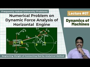 Lecture 7: Numerical Problem on Dynamic Force Analysis of Horizontal Engine | Analytical Method |