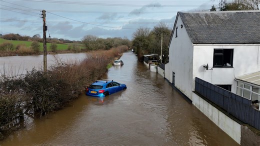 Devon roads flooded as Storm Chandra hits