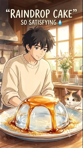 Is This Cake or Pure Water?! 💧 Studio Ghibli Style Raindrop Cake