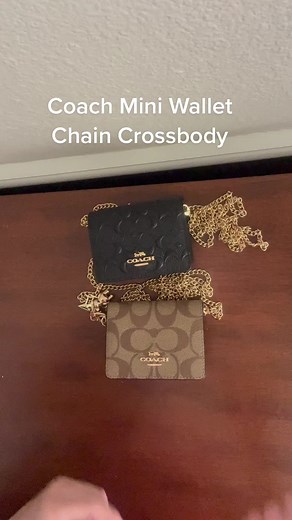 Stylish Coach Mini Wallet and Chain Crossbody