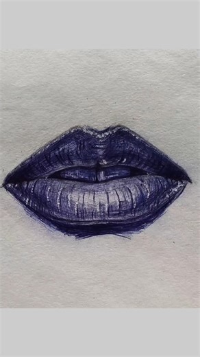 Lips Shading tutorial for beginners👍@SeemaSinghart #penportrait #shortvideos