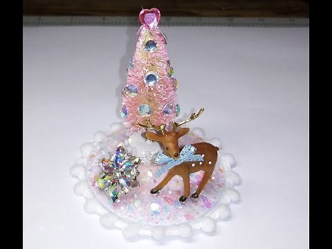 DIY~Sweet & Sparkly Miniature Christmas Scene~So Simple!