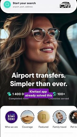 Meet Kiwitaxi App for iOS & Android - built for travelers who want a smooth arrival experience.💜