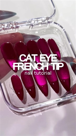 Easy Cat Eye French Nail Art Tutorial for Valentine's Day