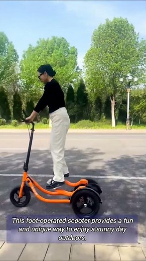 Innovative Three-Wheeled Foot-Powered Scooter.