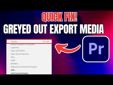 How To Fix premiere Pro greyed Out Export Media