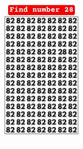 Find number 28 ☺️ | Brain Puzzle | #findtheoddnumber #ronaldo