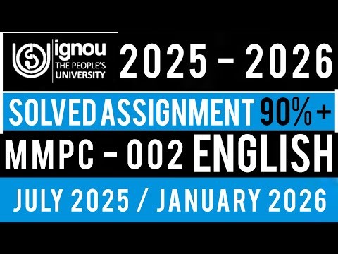 MMPC 002 Solved Assignment 2025-26 | mmpc 002 solved assignment july 2025 | mmpc 002 assignment 2025
