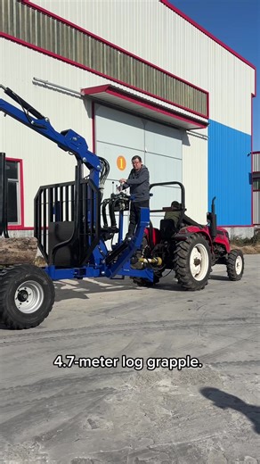 Watch This Log Trailer Lift 500kg Logs Effortlessly#forestryequipment #forestrymachinery #logtrailer