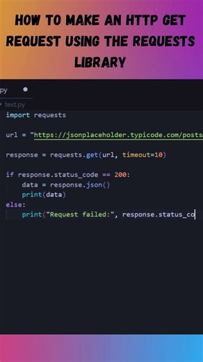 Make Your First HTTP Request in Python🌐| requests Tutorial #python #dsa #https #learnpython #shorts
