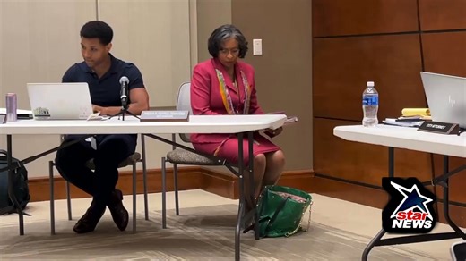 CLARIFICATION | In the first clip, Martinsville Chief Operating Officer Edena Reese-Atmore is seen collecting City Manager Aretha Ferrell-Benavides’ belongings and exiting the meeting room through a side door. In the second clip, Ferrell-Benavides is seen walking out of the building alongside Executive Assistant Shasta Carmichael and Budget and Procurement Director Robert Floyd, while the city’s Public Information Officer is seen outside approaching the front entrance. BREAKING | Martinsville Ci