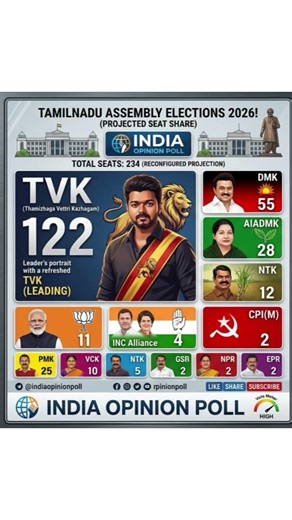 Tamil Nadu Election 2026 🔥 TVK Wins Majority? India Opinion Poll Shock Result 😱