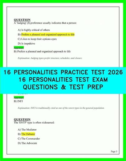 16 PERSONALITIES PRACTICE TEST 2026 16 PERSONALITIES TEST EXAM QUESTIONS & TEST PREP VIDEO 2026 EX