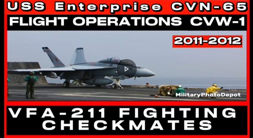 USS Enterprise CVN-65 Flight Operations CVW-1 VFA-211 Fighting Checkmates Circa 2011-2012 USN #navyaviation #military | MilitaryPhotoDepot