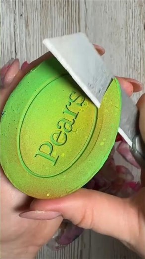 Pears Soap cubes. Asmr soap cutting Satisfying video