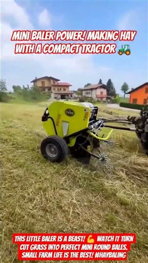 ​Mini Baler Power! Making Hay with a Compact Tractor 🚜 #shorts