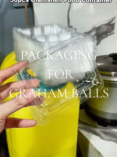 50pcs Clamshell Food Container for Graham Balls