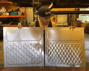 Sheet Metal Tech: How To Bead Roll 2 STYLES of Door Panels!! Quilted Diamonds & Scales!! - BangShift.com