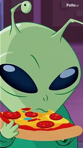 alien eating pizza🤯🤯