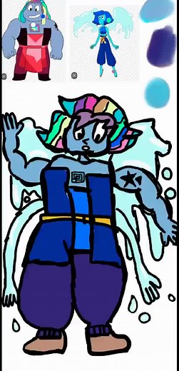 altra fusione questa volta tra bismuth e lapis che ne pensate ?#crystalgemsuniverse #stevenuniverse #lapislazuli #bismuthstevenuniverse