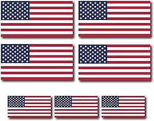 USA Flag Vinyl Decals (7-Pack) - Durable Car, Laptop, Indoor & Outdoor Stickers