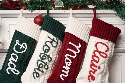 Personalized Knit Christmas Stocking: 2025 Christmas Family Stockings,knitted Christmas Stockings With Name,monogram Stocking, Holiday Decor - Etsy UK