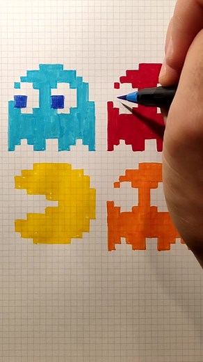 Pixel Art of Pacman - Waka Waka Drawing Tutorial