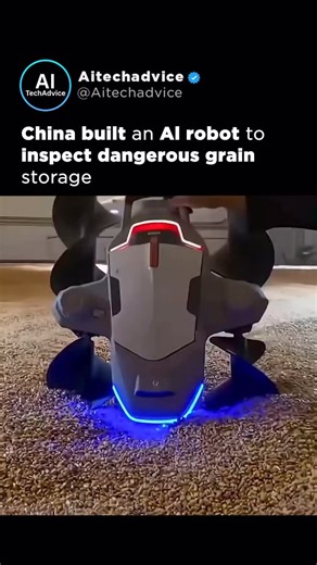 AI I Business I Tech on Instagram: "Humans used to risk their lives in here. Now robots go instead 🤖🌾 China is deploying AI-powered robots inside grain warehouses, some of the most dangerous industrial environments on Earth. These facilities are filled with dust explosions, oxygen-deprived air, crushing grain piles, and extreme heat. One wrong step can be fatal. These robots crawl through the stacks using computer vision, thermal sensors, and autonomous navigation, monitoring temperature, humi