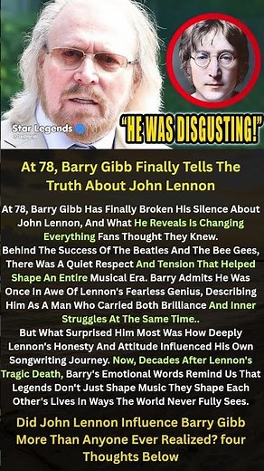 The Untold Story of Barry Gibb and John Lennon