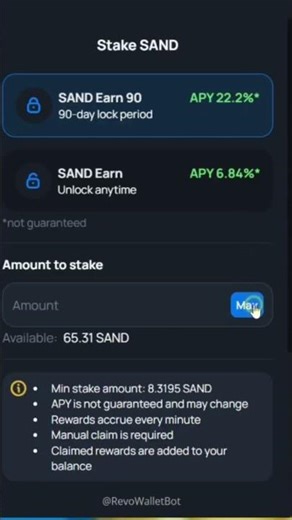 Sandbox torna protagonista: staking SAND al 23% su RevoWallet