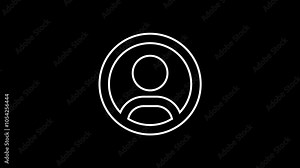 Profile circle icon. User icon or avatar symbol. Stick man, person icon.