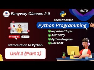 Python Programming Unit 1 ( Part 1 )