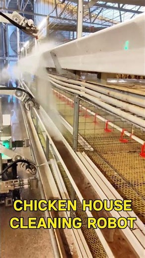 One robot can power wash one poultry house per day#poultryfarming #poultry house cleaning