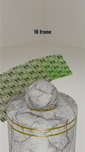 1 vs 16384 Frame Cloth Simulation Dollar 💵