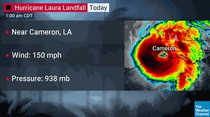 71K views · 577 shares | BREAKING: #Laura has made landfall near Cameron, LA. We're LIVE as this massive hurricane continues moving inland. | The Weather Channel | Facebook